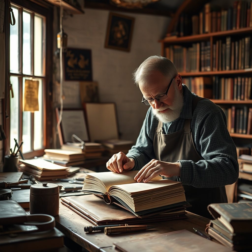Artisan bookbinding workshop