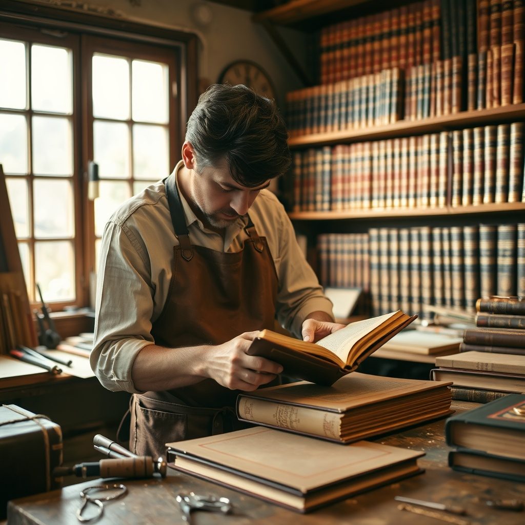 Artisanal bookbinding example