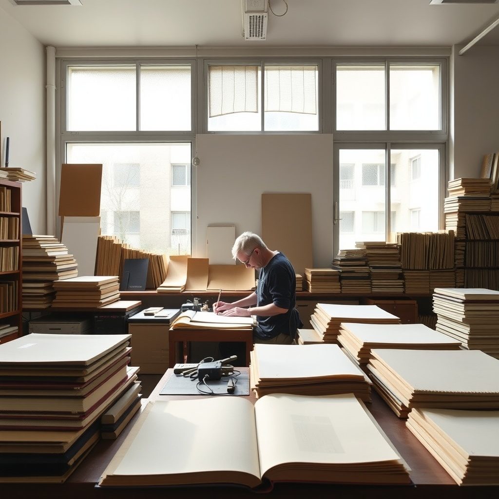 Artisan bookbinding in action
